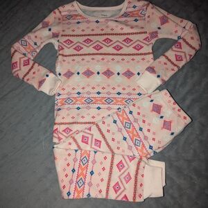 ✨5/$25 Carter's Pink and Blue Patterned Girl 5T Pajama Set